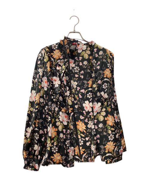 DOUBLE STANDARD CLOTHING（ダブルスタンダードクロージング）DOUBLE STANDARD CLOTHING (ダブルスタンダードクロージング) フラワープリントブラウス ブラック サイズ:SIZE 38の古着・服飾アイテム