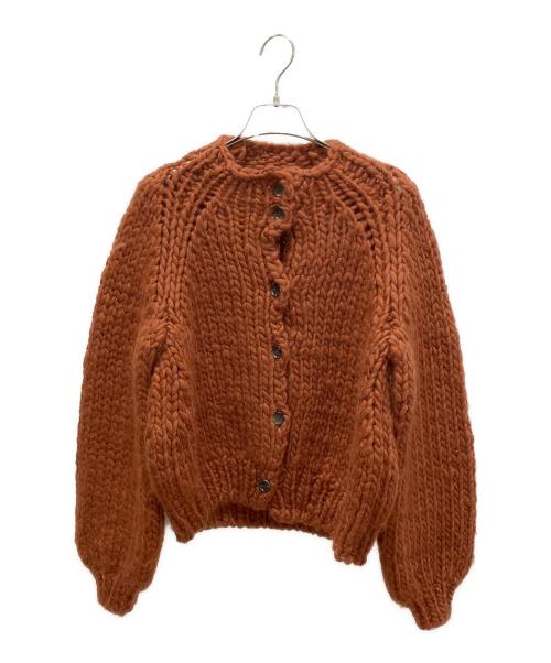 NOWOS（ノーウォス）NOWOS (ノーウォス) ローゲージニットカーディガン オレンジ サイズ:FREEの古着・服飾アイテム