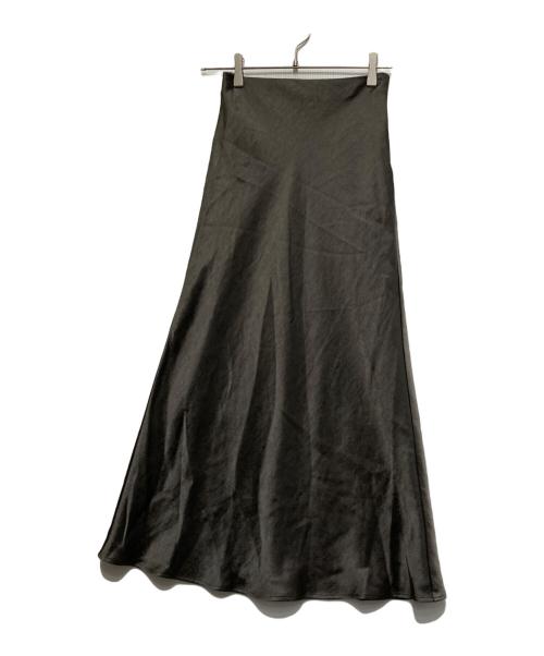 anuans（アニュアンス）anuans (アニュアンス) サテンバイアスナロースカート チャコールグレー サイズ:sの古着・服飾アイテム