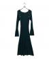 HER LIP TO（ハーリップトゥ）の古着「Navona Ribbed Knit Flare Dress」｜グリーン