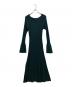 HER LIP TO (ハーリップトゥ) Navona Ribbed Knit Flare Dress グリーン サイズ:S 未使用品：13000円