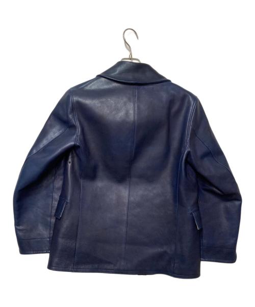 OUTIL（ウティ）OUTIL (ウティ) ダブルブレスチレザージャケット ブルーの古着・服飾アイテム