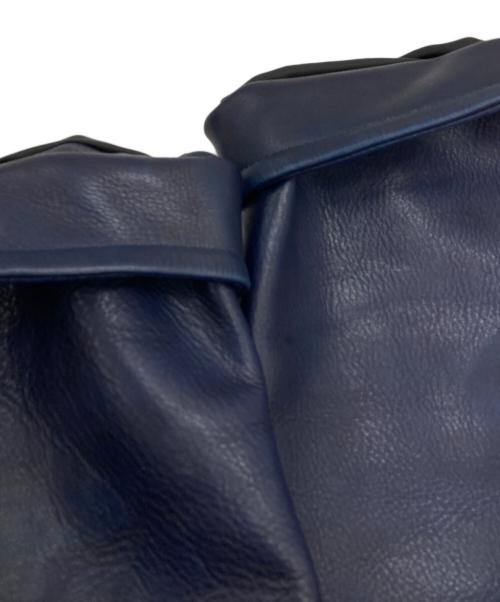 OUTIL（ウティ）OUTIL (ウティ) ダブルブレスチレザージャケット ブルーの古着・服飾アイテム