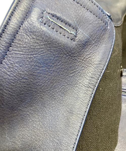 OUTIL（ウティ）OUTIL (ウティ) ダブルブレスチレザージャケット ブルーの古着・服飾アイテム