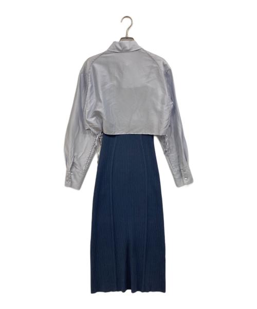 FRAY ID（フレイ アイディー）FRAY ID (フレイ アイディー) ショートシャツSETベアニットワンピース ブルー サイズ:ONEの古着・服飾アイテム