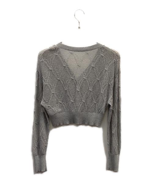 Snidel（スナイデル）Snidel (スナイデル) リボンビジューシアーカーディガン ライトブルー サイズ:１の古着・服飾アイテム