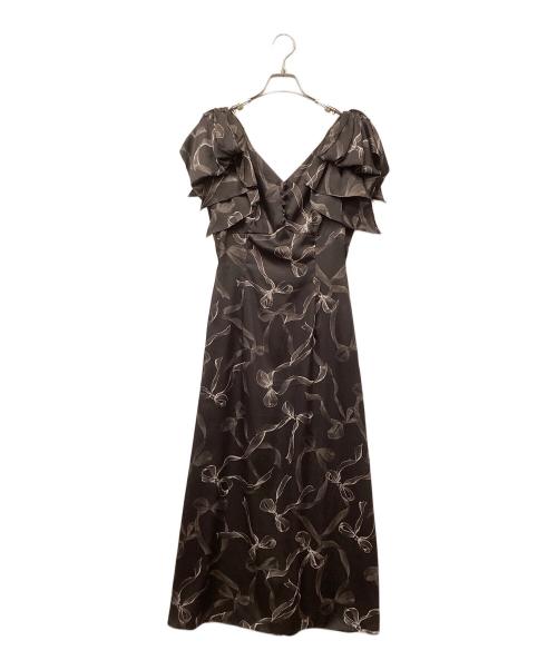 Snidel（スナイデル）Snidel (スナイデル) リボンスリーブデザインワンピース ブラウン サイズ:1の古着・服飾アイテム