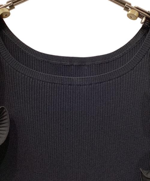 Snidel（スナイデル）Snidel (スナイデル) プリーツフリルドッキングワンピース ブラック サイズ:freeの古着・服飾アイテム