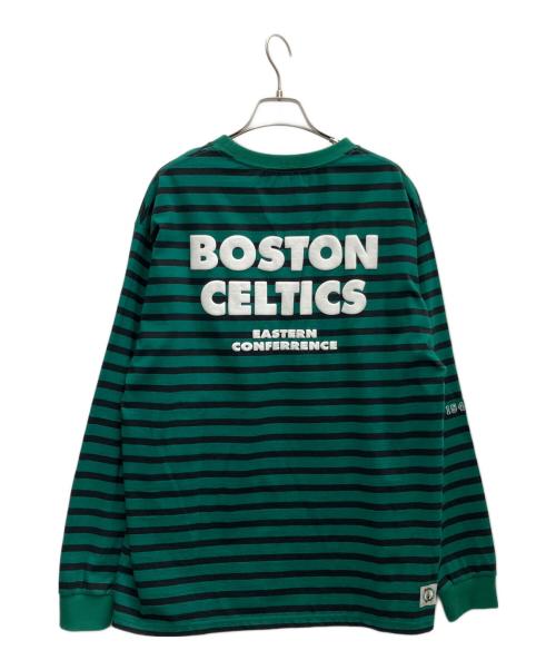 Off The Court by NBA（オフ・ザ・コート バイ NBA）OFF THE COURT BY NBA (オフ・ザ・コート バイ NBA) Spick and Span (スピックアンドスパン) NBAロゴボーダーカットソー グリーン サイズ:SIZEFREEの古着・服飾アイテム