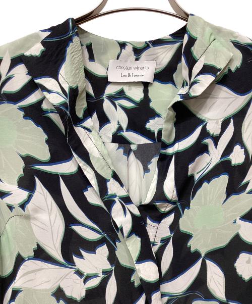 christian wijnants（クリスチャン ワイナンツ）christian wijnants (クリスチャン ワイナンツ) TOMORROW LAND (トゥモローランド) DASHAK フラワープリントティアードロングワンピース ブラック サイズ:34の古着・服飾アイテム