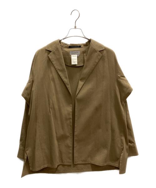 YOHJI YAMAMOTO（ヨウジヤマモト）YOHJI YAMAMOTO (ヨウジヤマモト) ボタンレステーラードジャケット ベージュ サイズ:2の古着・服飾アイテム