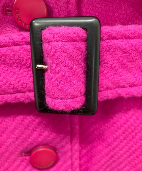 LEONARD（レオナール）LEONARD (レオナール) アンゴラ混ベルテッドコート ピンク サイズ:2の古着・服飾アイテム