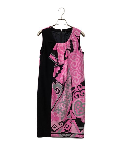 LAONARD（レオナード）LAONARD (レオナード) 総柄ノースリーブワンピース ピンク サイズ:36の古着・服飾アイテム