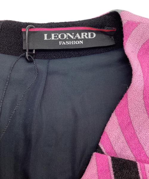 LAONARD（レオナード）LAONARD (レオナード) 総柄ノースリーブワンピース ピンク サイズ:36の古着・服飾アイテム