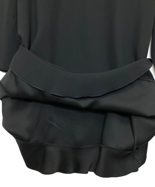 RED VALENTINO（レッドヴァレンティノ）RED VALENTINO (レッドヴァレンティノ) クレープアンバースサテン ドレス リボン ブラック サイズ:38の古着・服飾アイテム