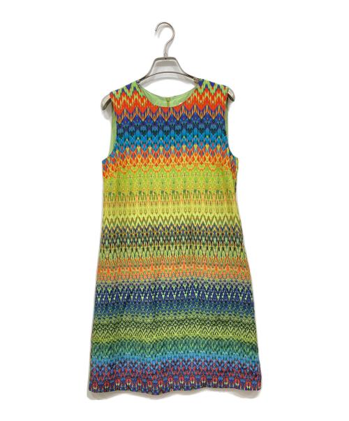 missoni（ミッソーニ）missoni (ミッソーニ) シルク総柄ノースリーブワンピース マルチカラー サイズ:40の古着・服飾アイテム