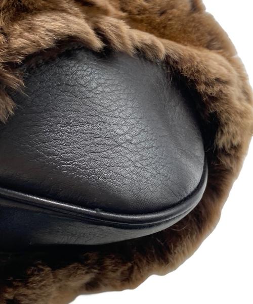 Salvatore Ferragamo（サルヴァトーレ フェラガモ）Salvatore Ferragamo (サルヴァトーレ フェラガモ) ファー切替 ガンチーニレザー バッグ ブラウンの古着・服飾アイテム