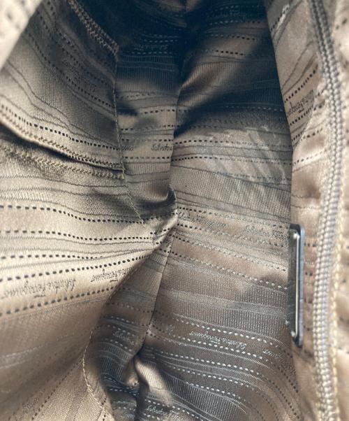 Salvatore Ferragamo（サルヴァトーレ フェラガモ）Salvatore Ferragamo (サルヴァトーレ フェラガモ) ファー切替 ガンチーニレザー バッグ ブラウンの古着・服飾アイテム