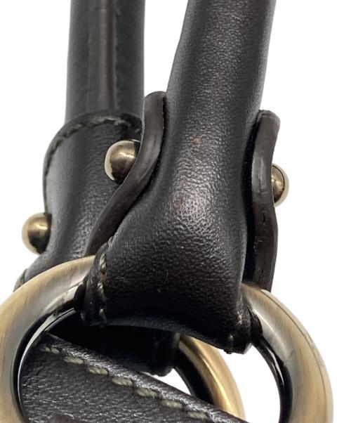 Salvatore Ferragamo（サルヴァトーレ フェラガモ）Salvatore Ferragamo (サルヴァトーレ フェラガモ) ファー切替 ガンチーニレザー バッグ ブラウンの古着・服飾アイテム