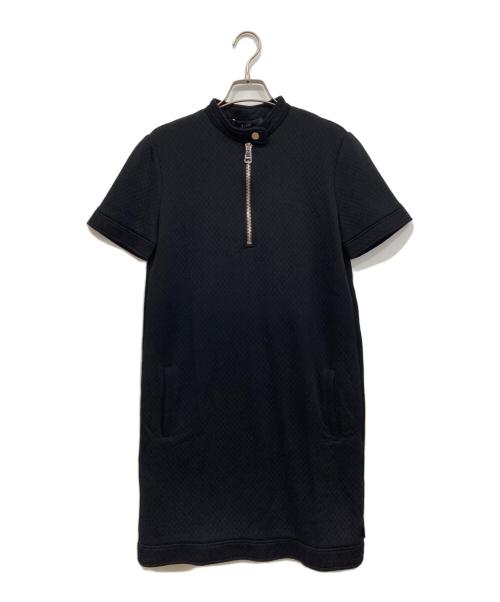 GUCCI（グッチ）GUCCI (グッチ) ハーフジップワッフル半袖ワンピース ブラック サイズ:Mの古着・服飾アイテム