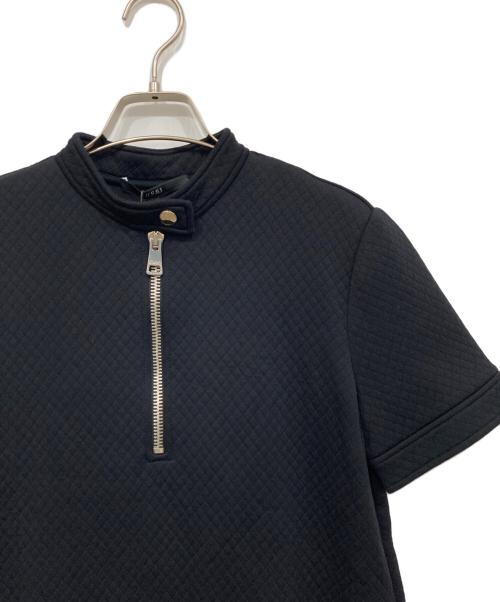 GUCCI（グッチ）GUCCI (グッチ) ハーフジップワッフル半袖ワンピース ブラック サイズ:Mの古着・服飾アイテム