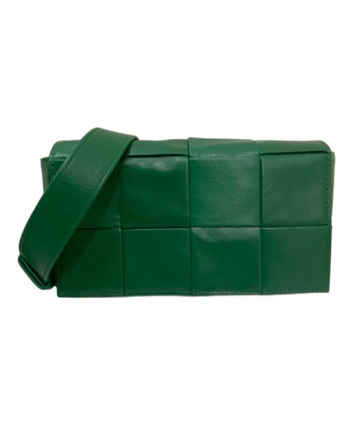BOTTEGA VENETA（ボッテガベネタ）BOTTEGA VENETA (ボッテガベネタ) マキシ イントレチャート カセット ベルトバッグ グリーンの古着・服飾アイテム
