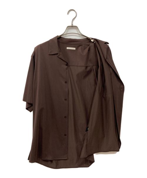 UNITED ARROWS（ユナイテッドアローズ）UNITED ARROWS (ユナイテッドアローズ) スムース オープンカラーシャツ ブラウン サイズ:Lの古着・服飾アイテム