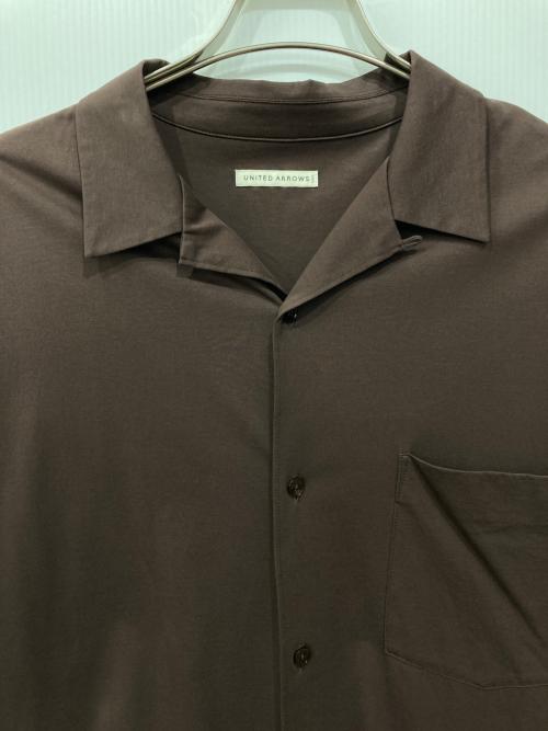 UNITED ARROWS（ユナイテッドアローズ）UNITED ARROWS (ユナイテッドアローズ) スムース オープンカラーシャツ ブラウン サイズ:Lの古着・服飾アイテム