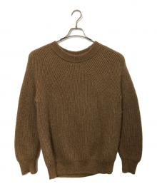 BATONER（バトナ―）の古着「モヘアクルーネックニット」｜ブラウン
