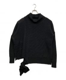 sulvam（サルバム）の古着「Mesh asymmetry knit」｜ブラック