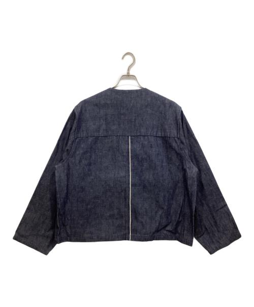 kontor（コントール）kontor (コントール) No Collar Selvedge Jacket ブルー サイズ:2の古着・服飾アイテム