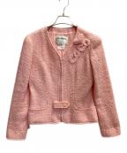 CHANELシャネル）の古着「ツイードジップアップジャケット」｜ピンク