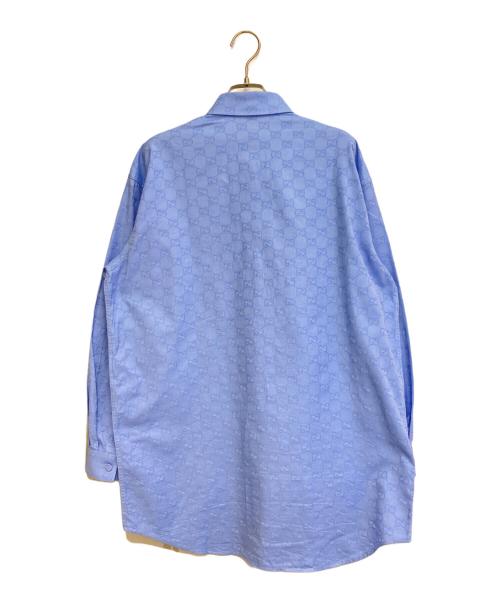 GUCCI（グッチ）GUCCI (グッチ) GGスプリーム コットン シャツ ブルー サイズ:38の古着・服飾アイテム