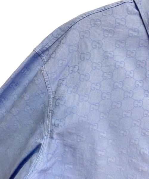 GUCCI（グッチ）GUCCI (グッチ) GGスプリーム コットン シャツ ブルー サイズ:38の古着・服飾アイテム