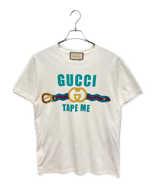GUCCI（グッチ）GUCCI (グッチ) Tape Me Cotton Jersey Tee/テープ・ミー・コットン・ジャージーTシャツ ホワイト サイズ:XSの古着・服飾アイテム