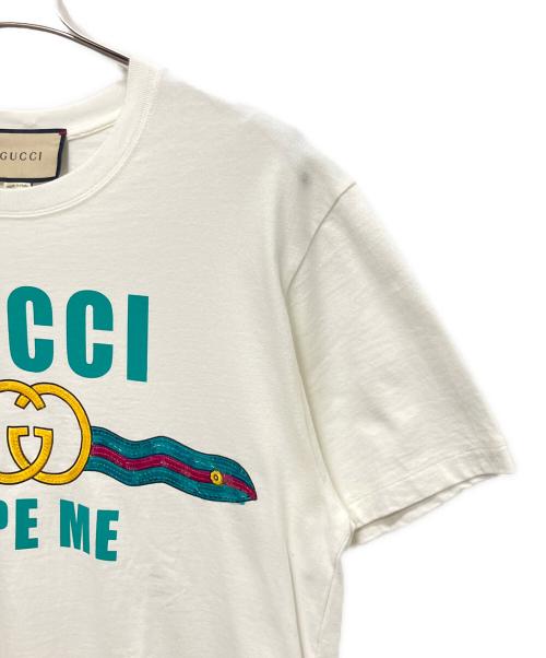 GUCCI（グッチ）GUCCI (グッチ) Tape Me Cotton Jersey Tee/テープ・ミー・コットン・ジャージーTシャツ ホワイト サイズ:XSの古着・服飾アイテム