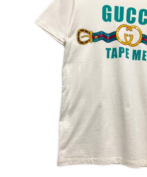 GUCCI（グッチ）GUCCI (グッチ) Tape Me Cotton Jersey Tee/テープ・ミー・コットン・ジャージーTシャツ ホワイト サイズ:XSの古着・服飾アイテム