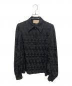 GUCCIグッチ）の古着「GGクレープシルクシャツ」｜ブラック