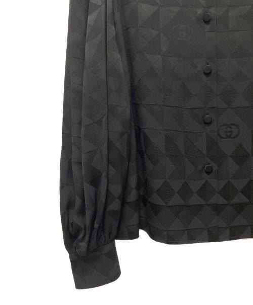 GUCCI（グッチ）GUCCI (グッチ) GGクレープシルクシャツ ブラック サイズ:38の古着・服飾アイテム