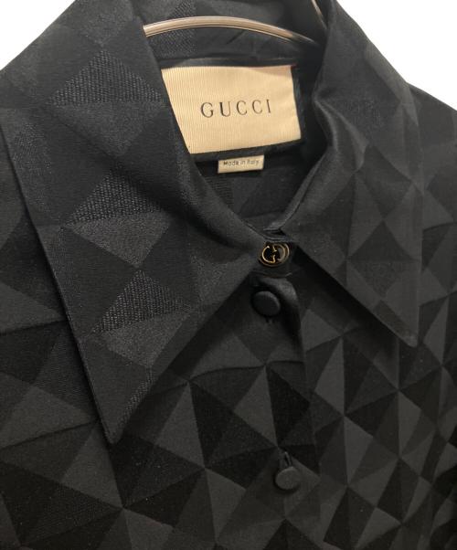 GUCCI（グッチ）GUCCI (グッチ) GGクレープシルクシャツ ブラック サイズ:38の古着・服飾アイテム
