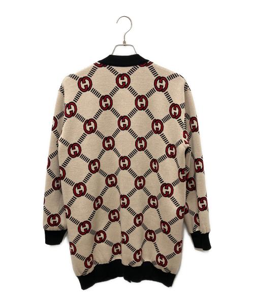 GUCCI（グッチ）GUCCI (グッチ) Gucci Interlocking G Cardigan in Beige インターロッキングGリバーシブル カーディガン ブラック サイズ:Mの古着・服飾アイテム