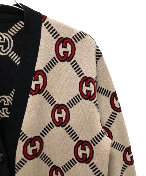 GUCCI（グッチ）GUCCI (グッチ) Gucci Interlocking G Cardigan in Beige インターロッキングGリバーシブル カーディガン ブラック サイズ:Mの古着・服飾アイテム