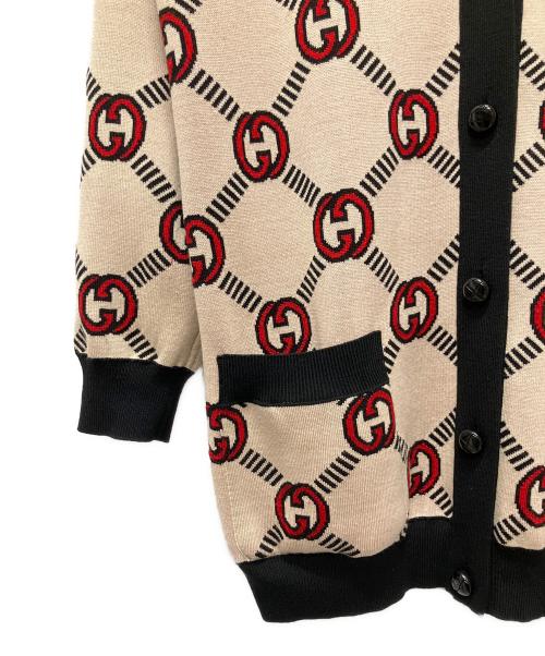 GUCCI（グッチ）GUCCI (グッチ) Gucci Interlocking G Cardigan in Beige インターロッキングGリバーシブル カーディガン ブラック サイズ:Mの古着・服飾アイテム