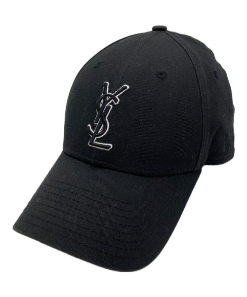 Saint Laurent Paris（サンローランパリ）Saint Laurent Paris (サンローランパリ) New Era (ニューエラ) YSL　モノグラム刺繍　ロゴキャップ ブラック サイズ:下記参照の古着・服飾アイテム