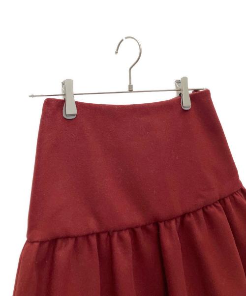 PRADA（プラダ）PRADA (プラダ) ギャザースカート レッド サイズ:SIZE36の古着・服飾アイテム