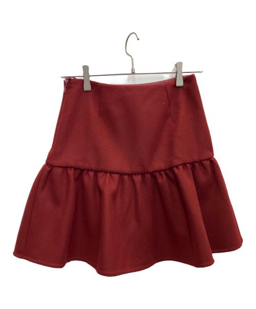 PRADA（プラダ）PRADA (プラダ) ギャザースカート レッド サイズ:SIZE36の古着・服飾アイテム
