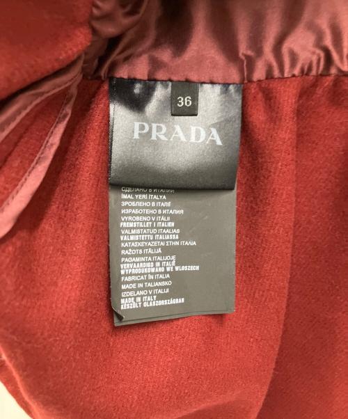 PRADA（プラダ）PRADA (プラダ) ギャザースカート レッド サイズ:SIZE36の古着・服飾アイテム