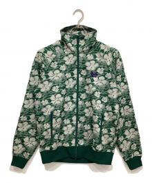 Needles（ニードルズ）の古着「Track Jacket - Poly Jq」｜グリーン×ホワイト