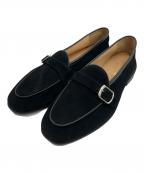 UNITED ARROWSユナイテッドアローズ）の古着「スエード シングル モンクストラップ スリッポン」｜ブラック