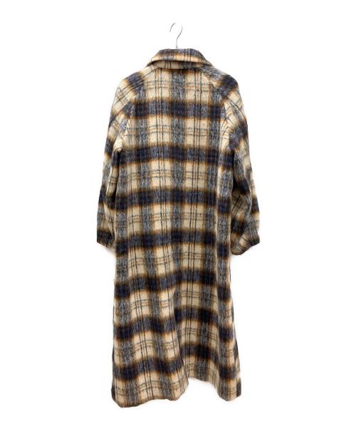 PRIVEVE（プリヴェヴェ）PRIVEVE (プリヴェヴェ) ウールシャギーチェックロングコート クリーム サイズ:FREEの古着・服飾アイテム